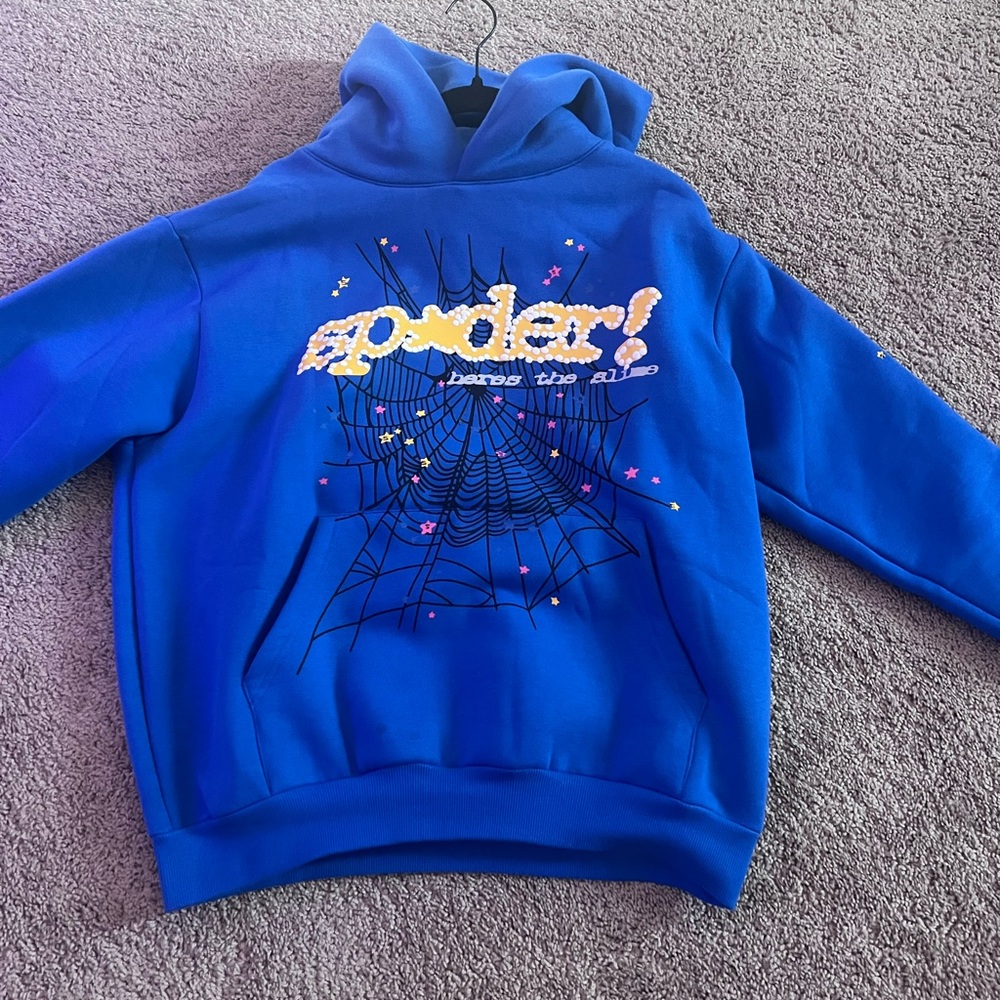 Sp5der Blue Hoodie